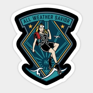 All Weather Savior - Female Rescue Swimmer Aircrew Aircrewman Sticker